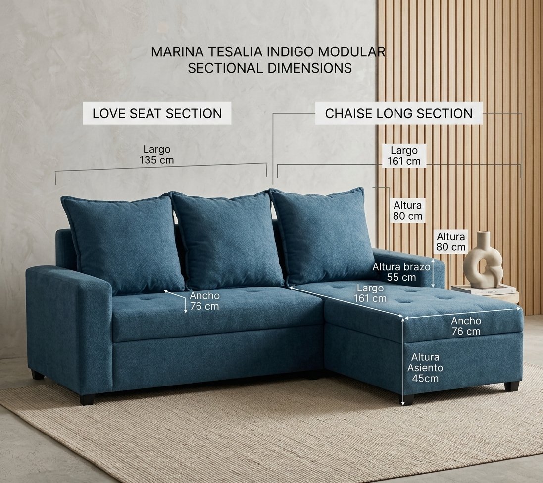 Sala Modular Mariana Tesalia Índigo foto 3